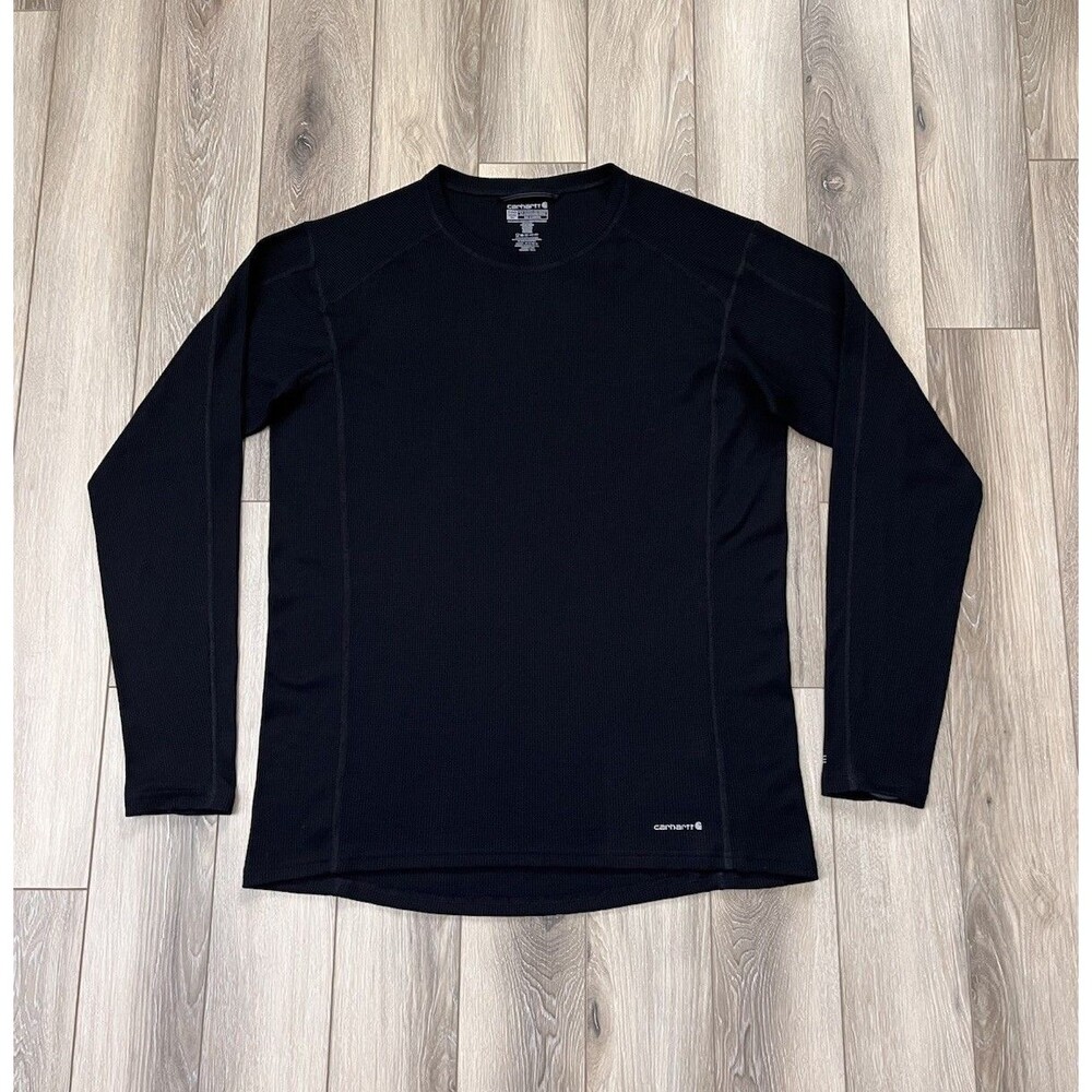 Carhartt Force Base Layer Waffle Thermal Long Sleeve Shirt Black Mens Size XLT